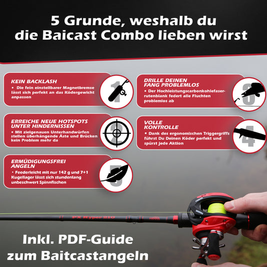 PX Hyper Baitcast Combo – Rute & Rolle im Set 210 10-60g Wg.