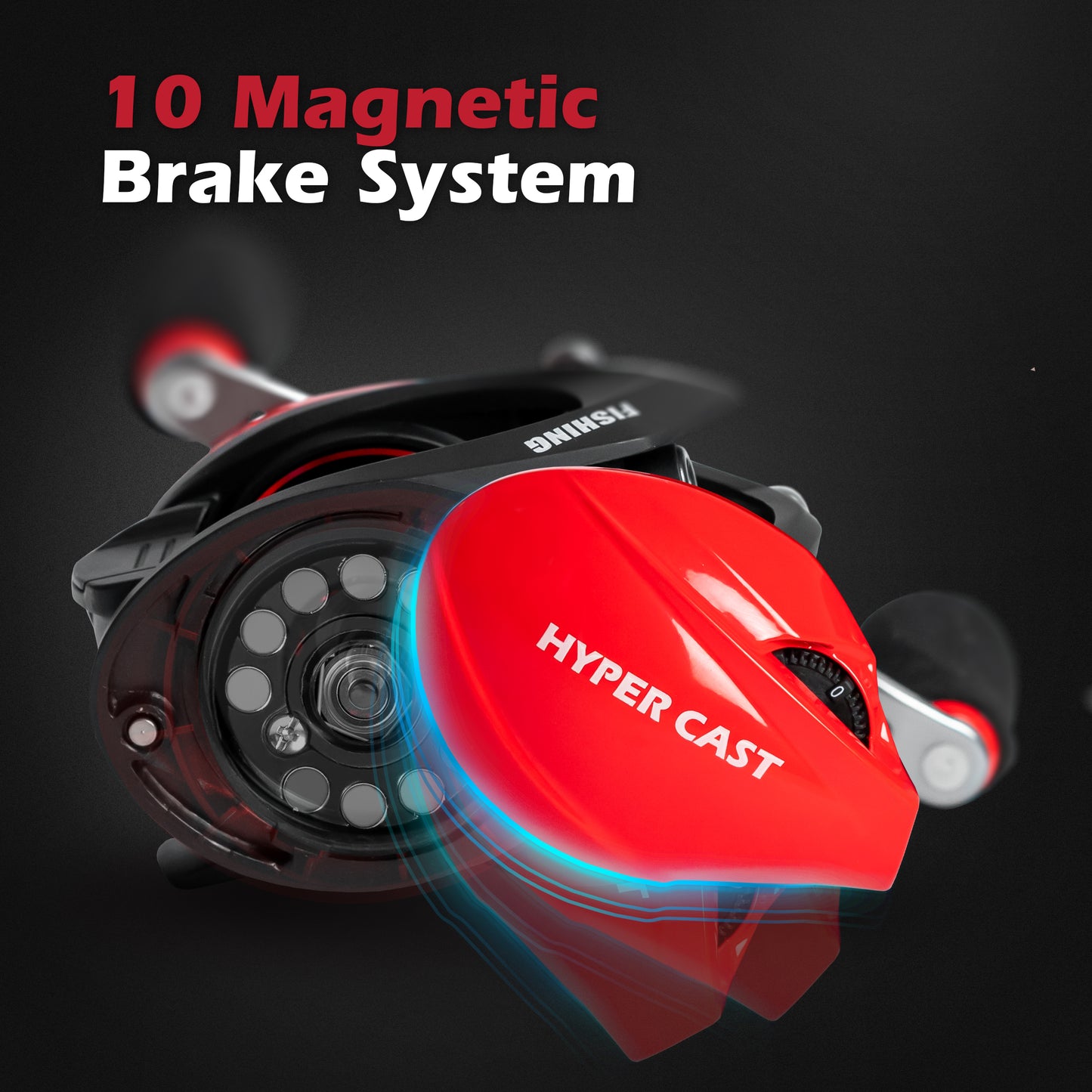 Hyper Cast Baitcast Rolle mit Magnetbremse Rechtshänder