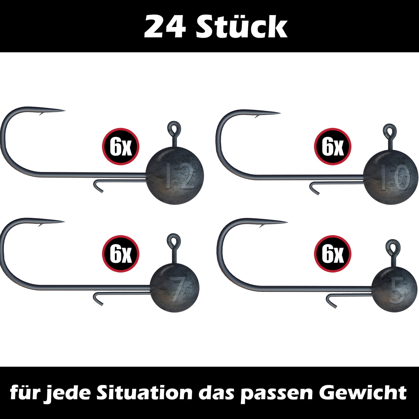 Jigköpfe 2/0 5g-15g mit Baitholder