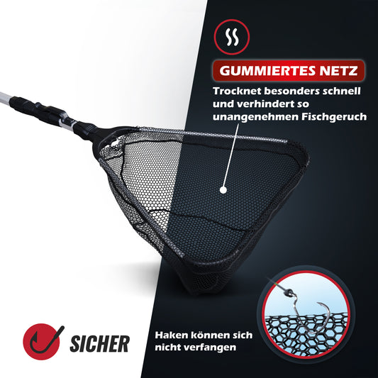 Starter Set Kescher 2,1m mit Tasche, Fischtöter und Multifunktions-Zange