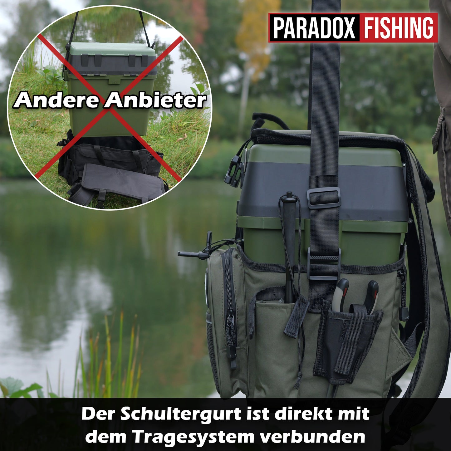 3-in-1 Multifunktions-Sitzkiepe | Angelrucksack