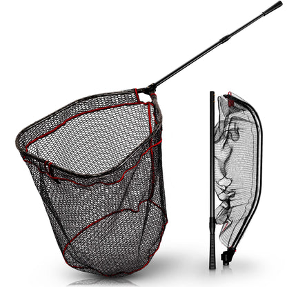 Raubfisch Kescher 1,7m mit gummierten Netz