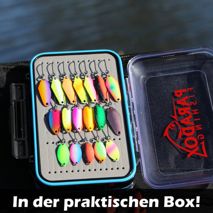 Forellen Spoon Start Set 18 Spoon 1,5g/2,5g/3,5g mit Box