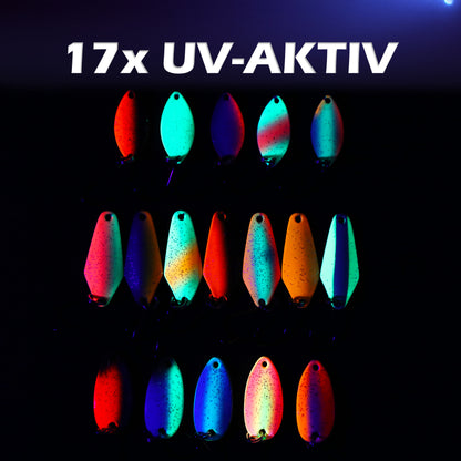 Forellen Spoon Start Set 18 Spoon 1,5g/2,5g/3,5g mit Box