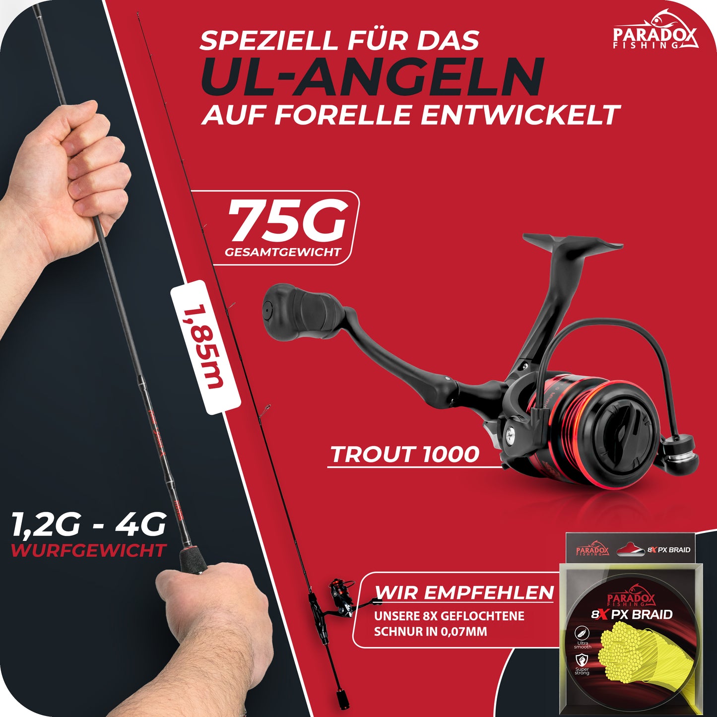 Trout Series X UL-Rute 1,85m 1,2-4g Forellenrute