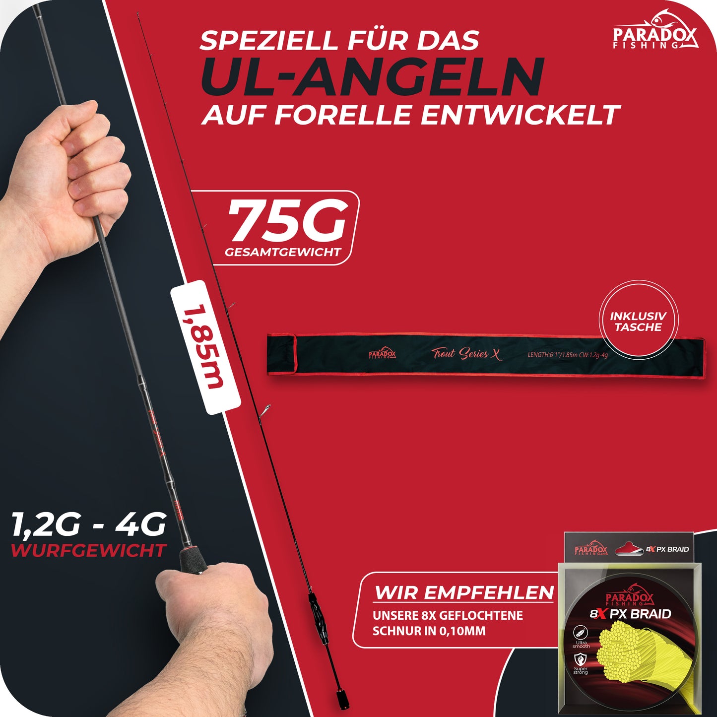 Trout Series X UL-Rute 1,85m 1,2-4g Forellenrute