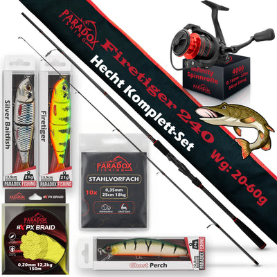 Hecht Komplett Set Firetiger Spinnrute 20-60g + 4000 Rolle