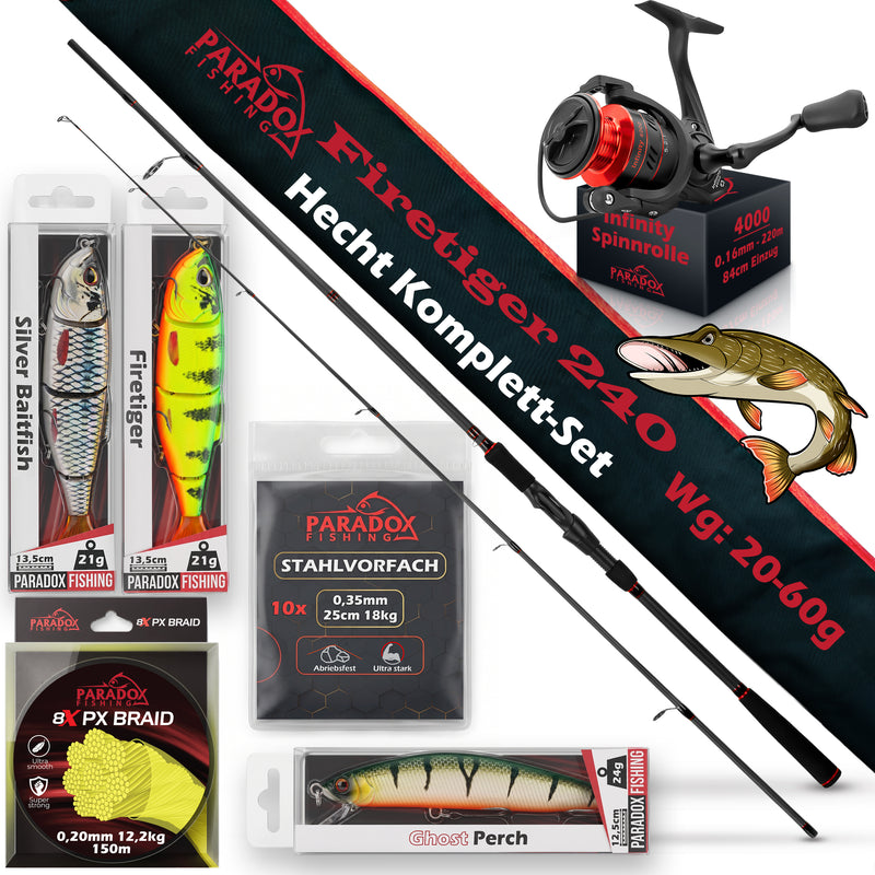 Hecht Komplett Set Firetiger Spinnrute 20-60g + 4000 Rolle