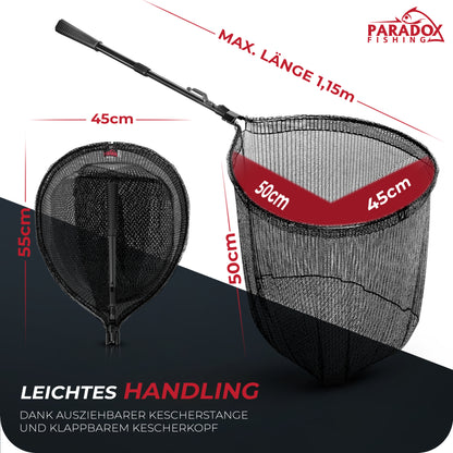 Kescher 1,15m gummiertes Netz