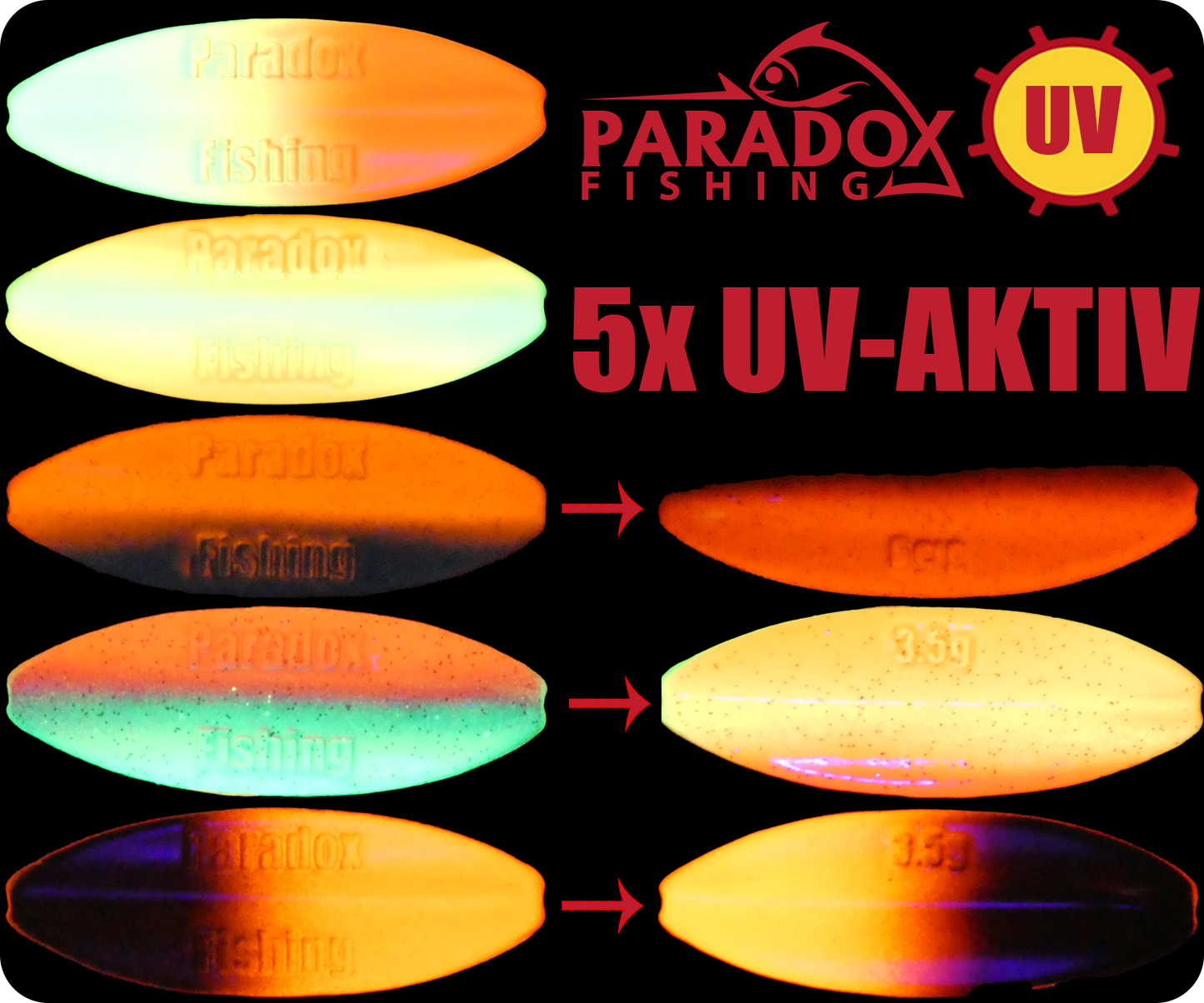 Wing Forellen Inline Spoon Set 2,0g/3,5g 5 Stück