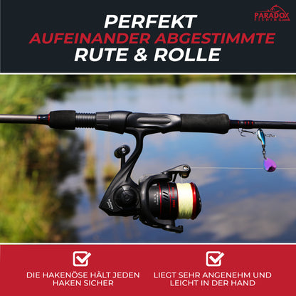 Firetiger Spinnrute 210/240/270 5-20g/15-35g/20-60g mit Infinity Spinnrolle und 150m 8x geflochtene Schnur