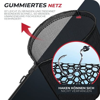 Kescher 1,15m gummiertes Netz