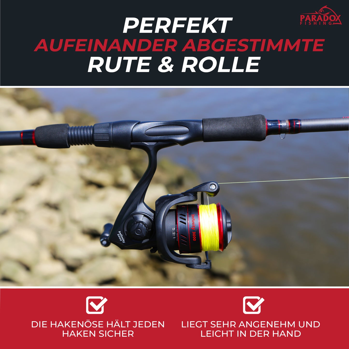 Firetiger Spinnrute 210/240/270 5-20g/15-35g/20-60g mit Infinity Spinnrolle