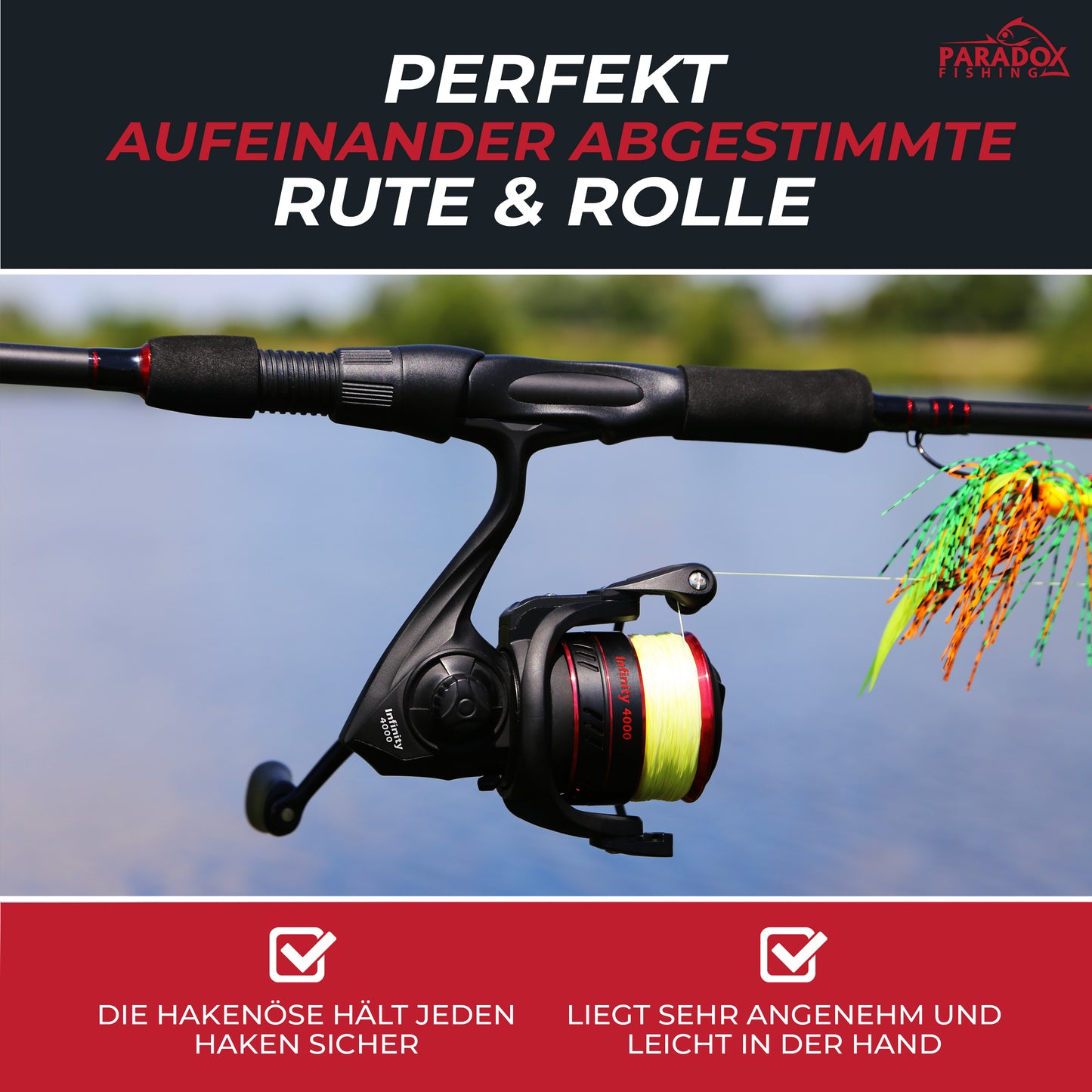 Firetiger Spinnrute 210/240/270 5-20g/15-35g/20-60g mit Infinity Spinnrolle