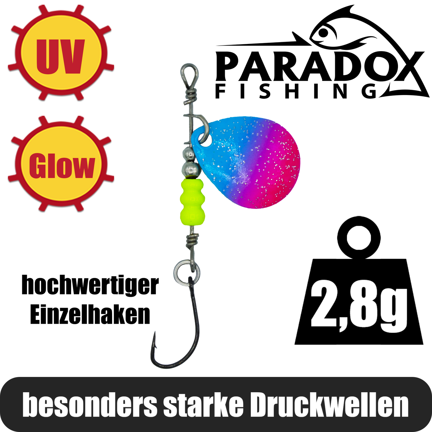 Forellen Glow Spinner Set 2,8g 5 Stück