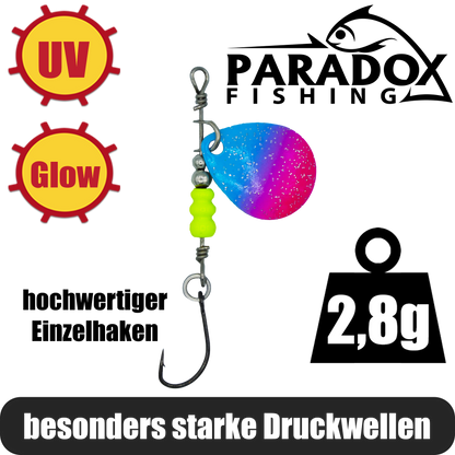 Forellen Glow Spinner Set 2,8g 5 Stück