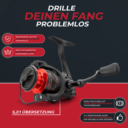 Firetiger Spinnrute 210/240/270 5-20g/15-35g/20-60g mit Infinity Spinnrolle