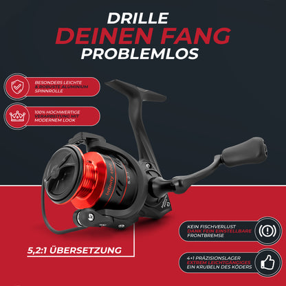 Firetiger Spinnrute 210/240/270 5-20g/15-35g/20-60g mit Infinity Spinnrolle