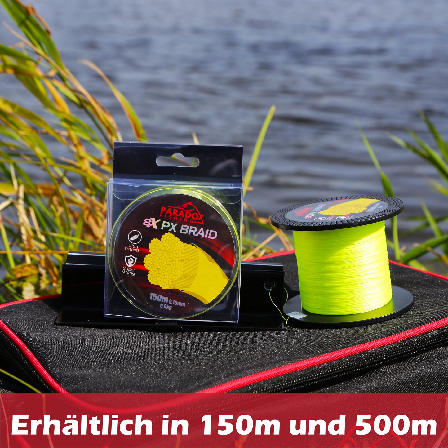 8x PX geflochtene Angelschnur 0,07mm-0,28mm 150m/500m Chartreuse Gelb/Tarngrün
