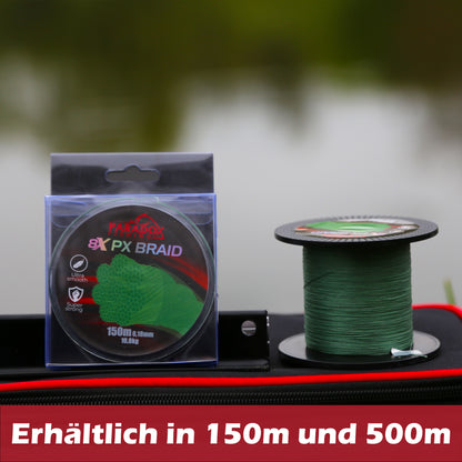 8x PX geflochtene Angelschnur 0,07mm-0,28mm 150m/500m Chartreuse Gelb/Tarngrün