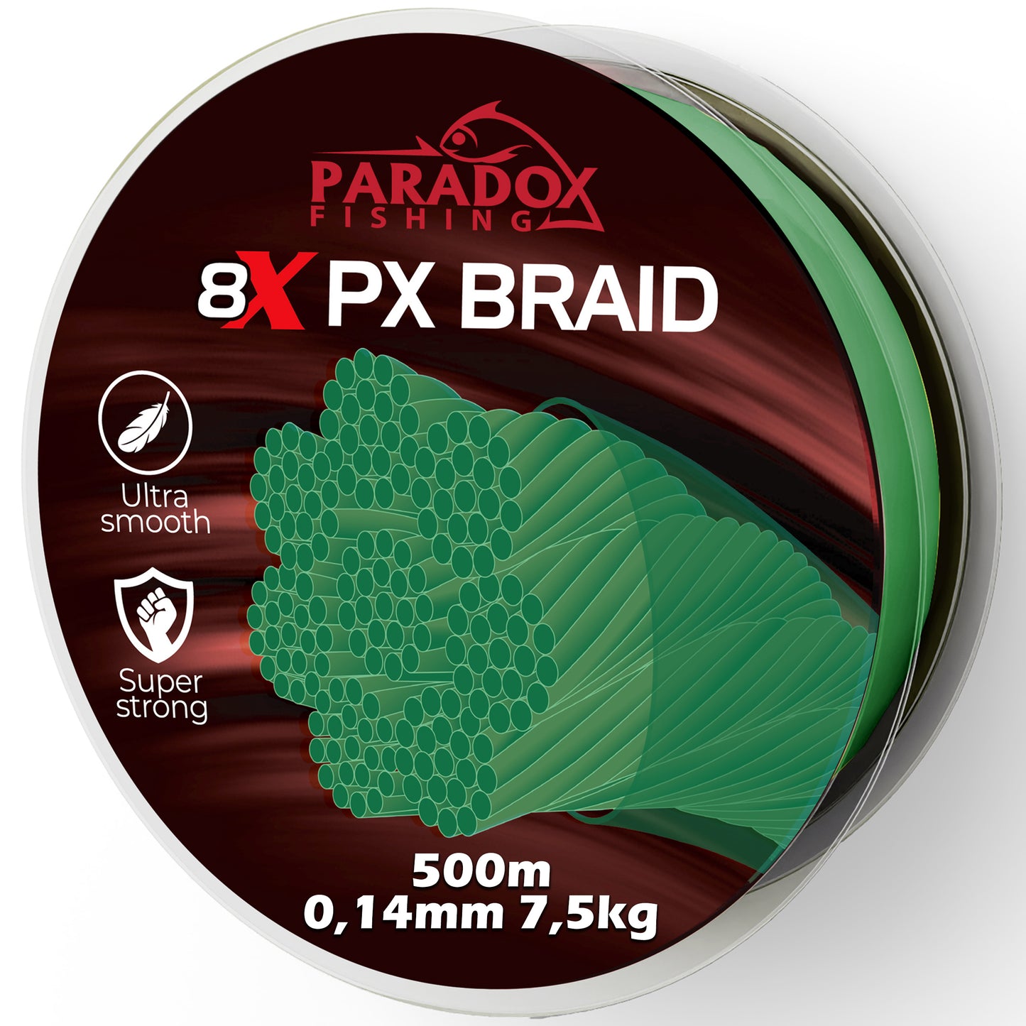 8x PX geflochtene Angelschnur 0,07mm-0,28mm 150m/500m Chartreuse Gelb/Tarngrün