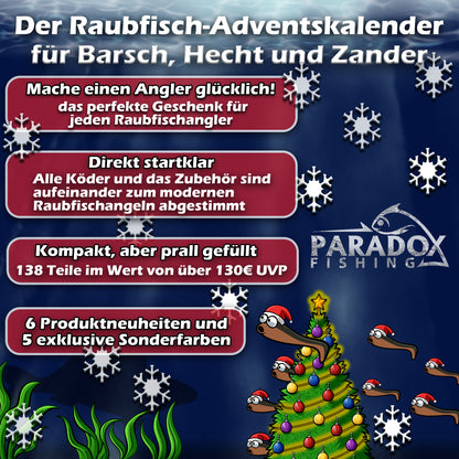 Raubfisch Angel Adventkalender 2025 für Barsch, Hecht und Zander