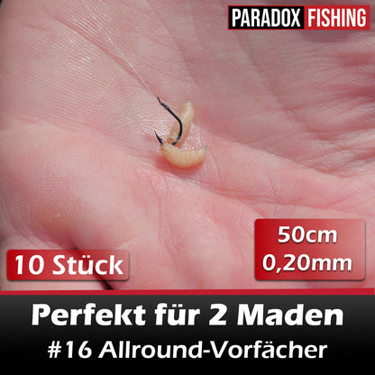 Allround-Vorfächer I Angelhaken mit Vorfach 10 Stück I #2-#16