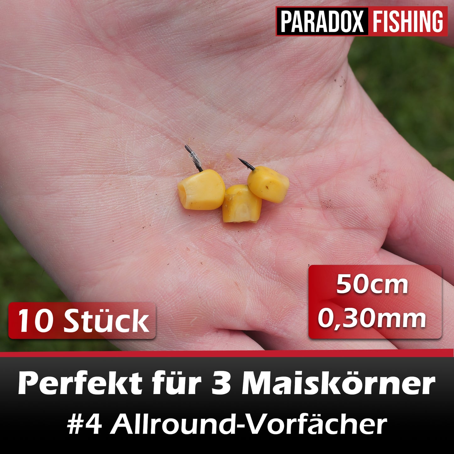 Allround-Vorfächer I Angelhaken mit Vorfach 10 Stück I #2-#16