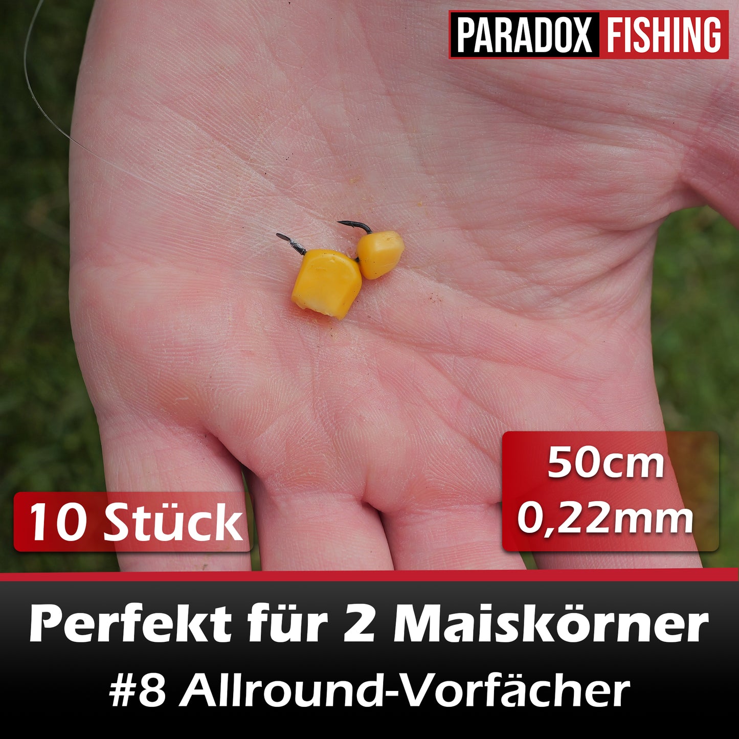 Allround-Vorfächer I Angelhaken mit Vorfach 10 Stück I #2-#16