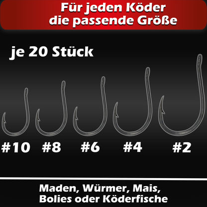 Allround Haken Set #2-#10 mit Öhr 100 Stück