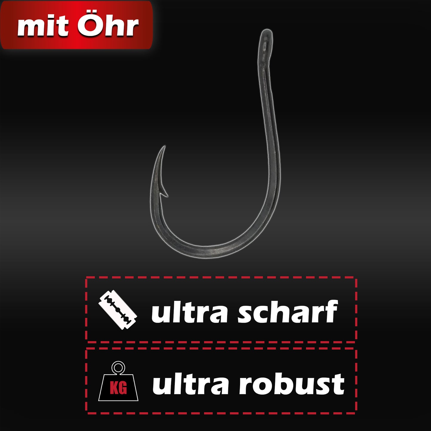 Allround Haken Set #2-#10 mit Öhr 100 Stück