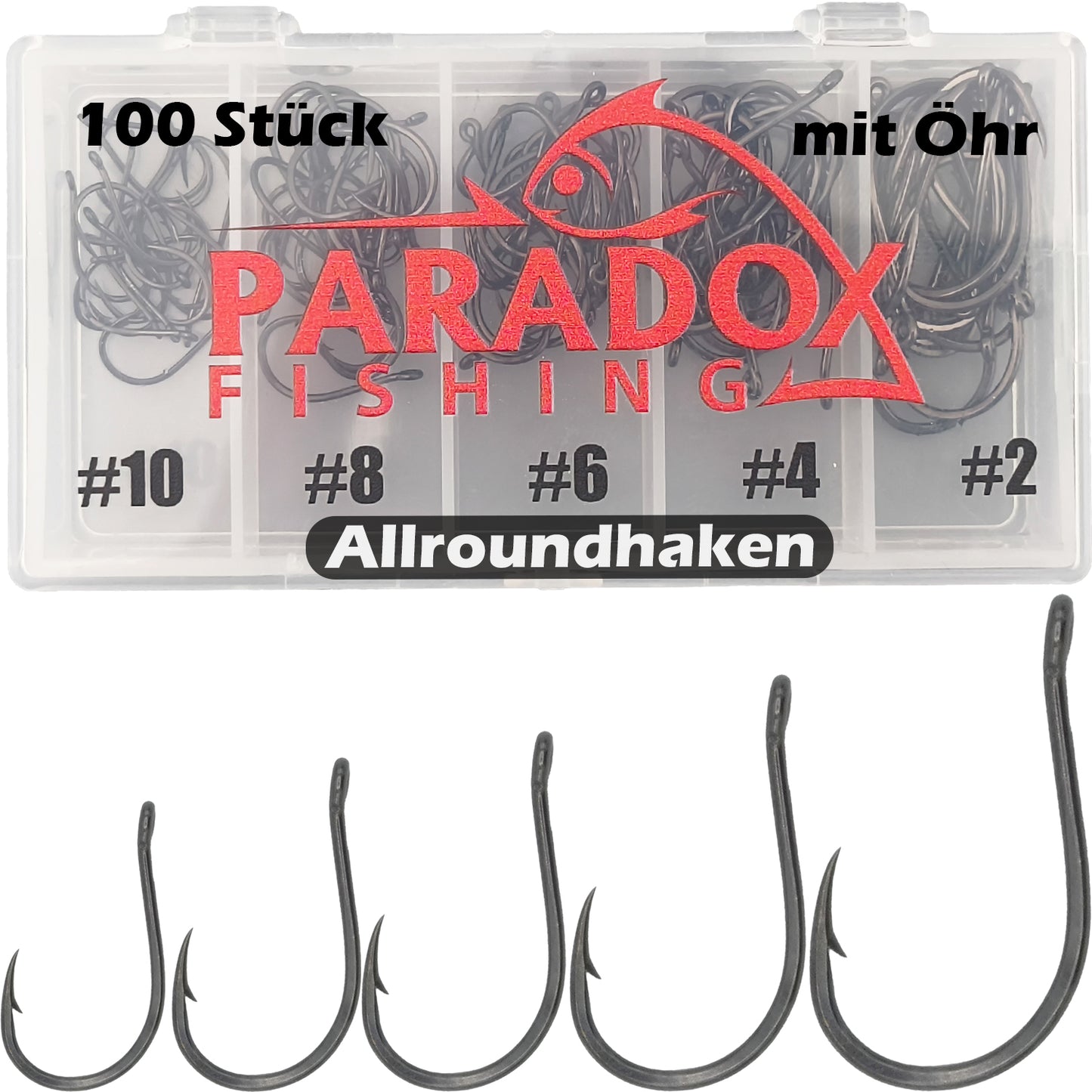 Allround Haken Set #2-#10 mit Öhr 100 Stück