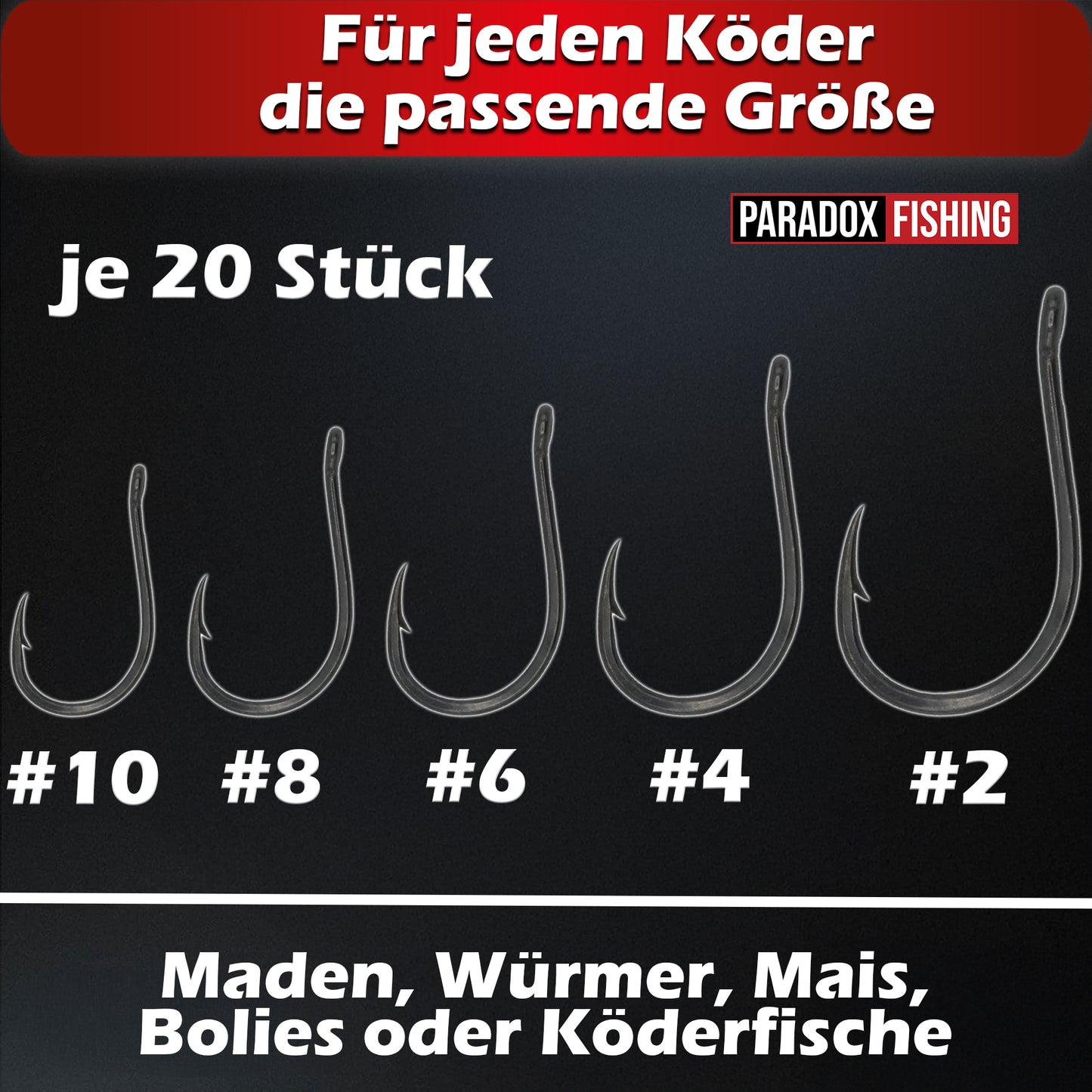 Allround Haken Set #2-#10 mit Öhr 100 Stück