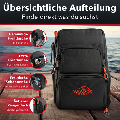 Angelrucksack mit 4 Boxen