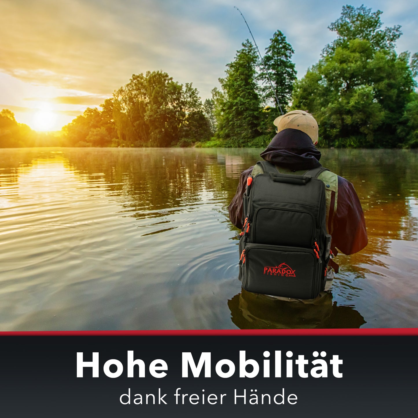 Angelrucksack mit 4 Boxen