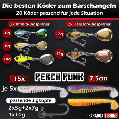 Barsch Komplett Set Firetiger Spinnrute 5-20g + 2000 Rolle