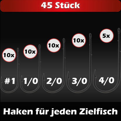 Cheburashka Haken Set #1-4/0 45 Stück