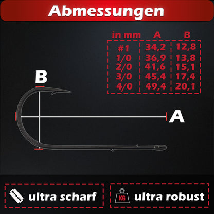 Cheburashka Haken Set #1-4/0 45 Stück