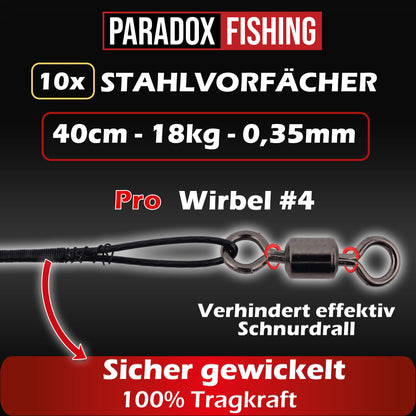 Stahlvorfächer Hecht 10er Set 25cm/40cm 10kg/18kg