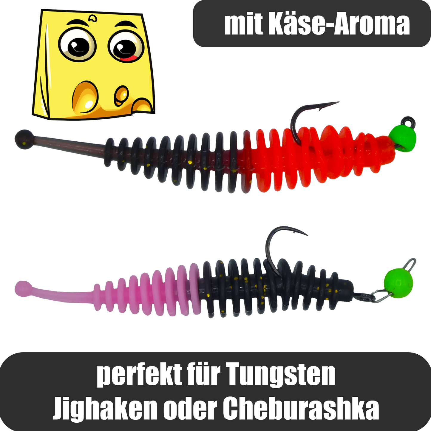 Forellen Gummis 5,5cm Knoblauch/Käse