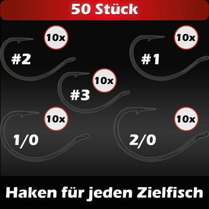 Drop Shot Haken Set 50 Stück #2-2/0