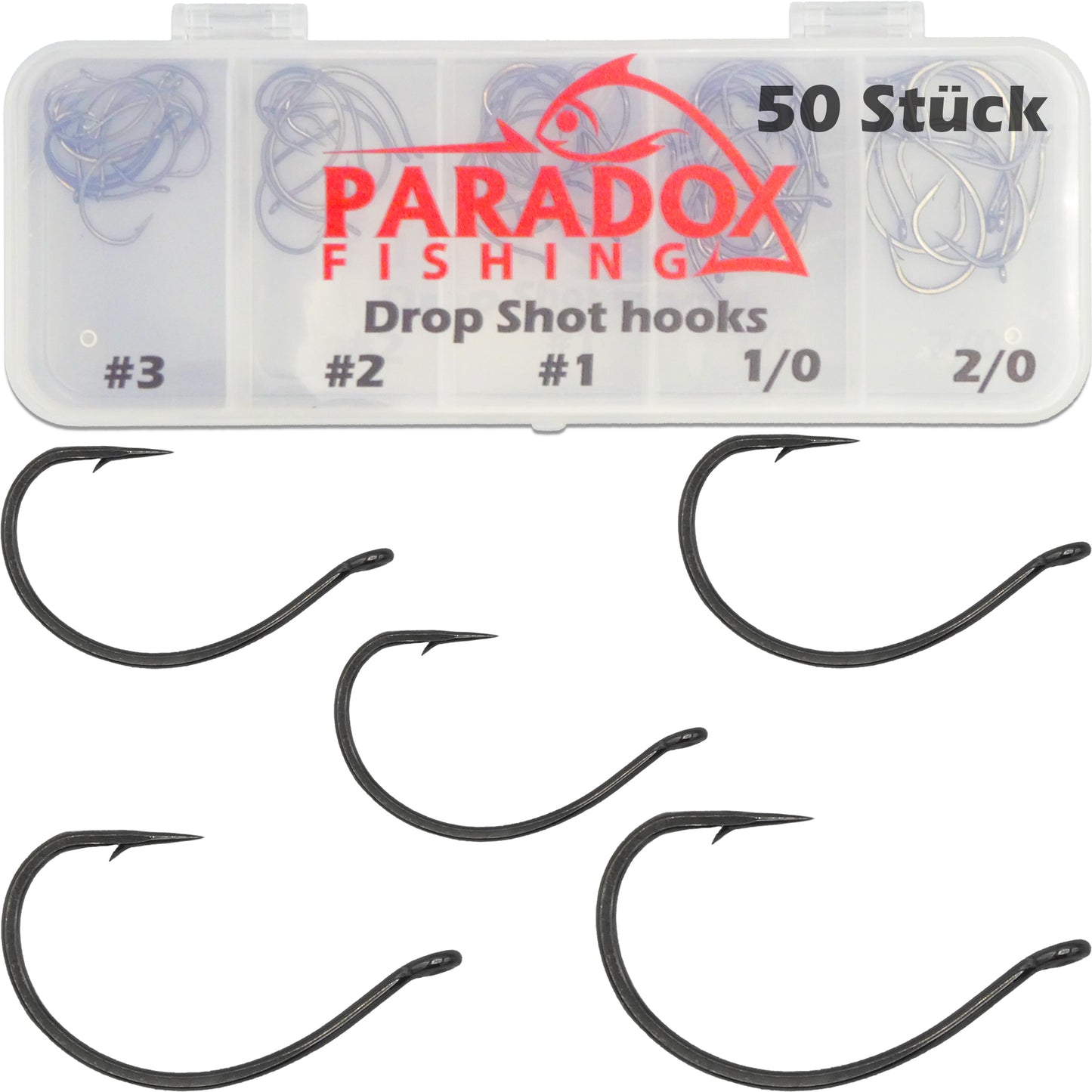 Drop Shot Haken Set 50 Stück #2-2/0