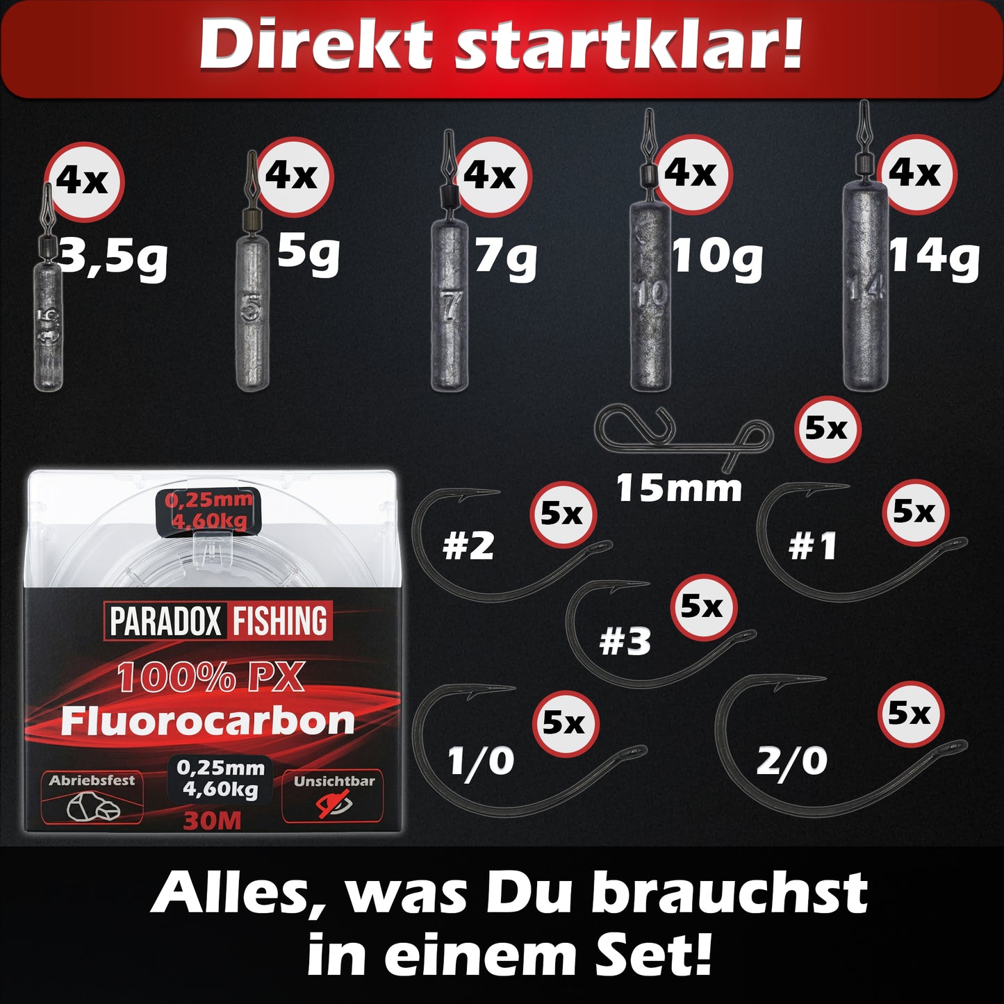 Drop Shot Blei 3,5g-14g / Dropshot Komplett Set