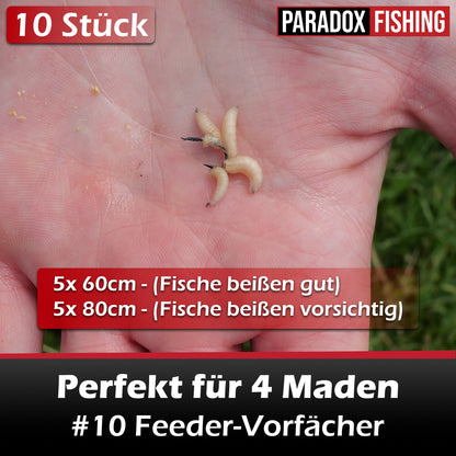 Feeder-Vorfächer #6-#12 60cm/80cm - 10 Stück