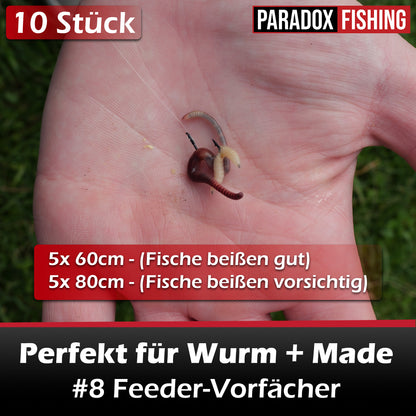 Feeder-Vorfächer #6-#12 60cm/80cm - 10 Stück