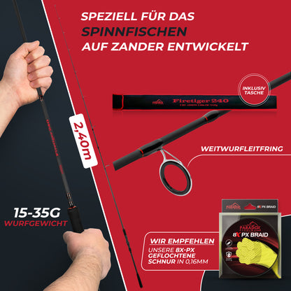 Firetiger Spinnrute 210/240/270 für Barscht, Hecht und Zander