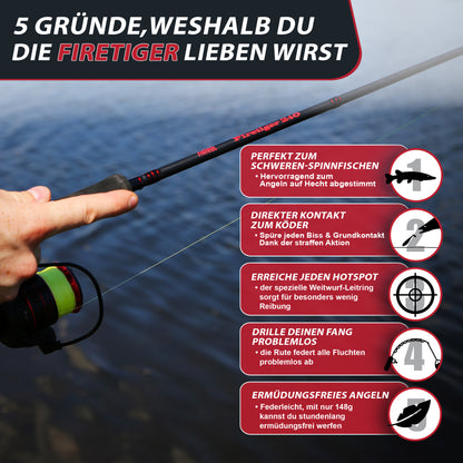 Firetiger Spinnrute 210/240/270 für Barscht, Hecht und Zander