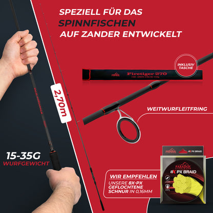 Firetiger Spinnrute 210/240/270 für Barscht, Hecht und Zander