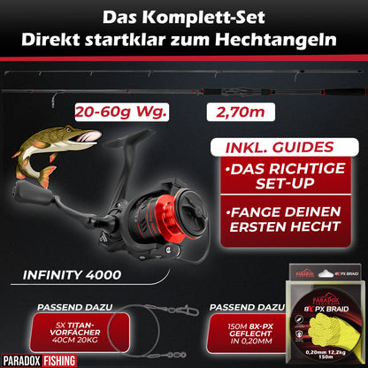 Hecht Komplett Set Firetiger Spinnrute 20-60g + 4000 Rolle