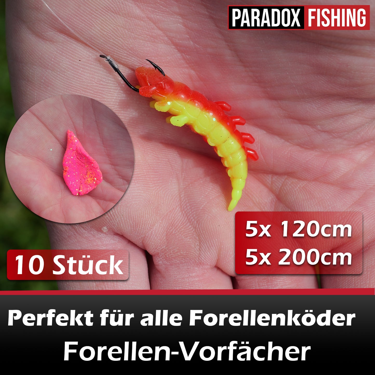 Forellen-Vorfächer 120 cm I 200 cm - 10 Stück